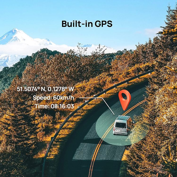 70mai Smart Dash Cam Pro Plus Sets A500S, 5Mp Resolution, Free Wifi, 24Hours Parking Monitor, 140 Degree Wide View Angle, Dual Video Recording