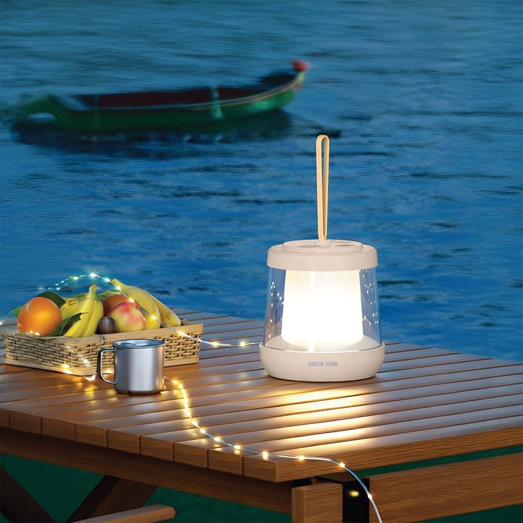 Green Lion Lumex LED Light with Inbuilt LED Strip Light, ABS + PC & Silicone Material, 1800mAh Battery Capacity,  Type-C Charging Port, 4 Hours Charging Time, 6-12 Hours Working Time, 10m Color Reel Length, 150 Lumens Brightness, 95 LED Beads - Beige