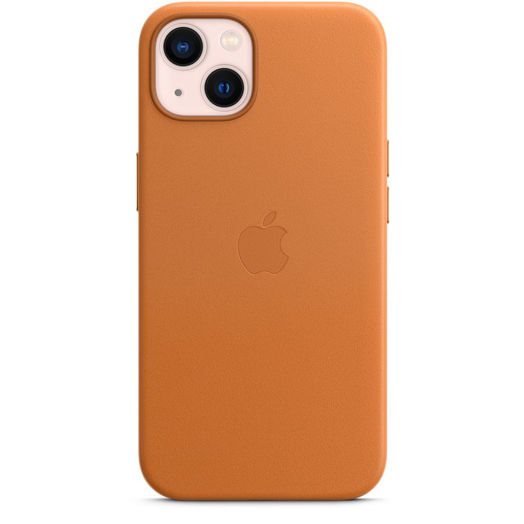 Apple Leather Case with MagSafe Compatible for iPhone 13 (6.1") - Golden Brown