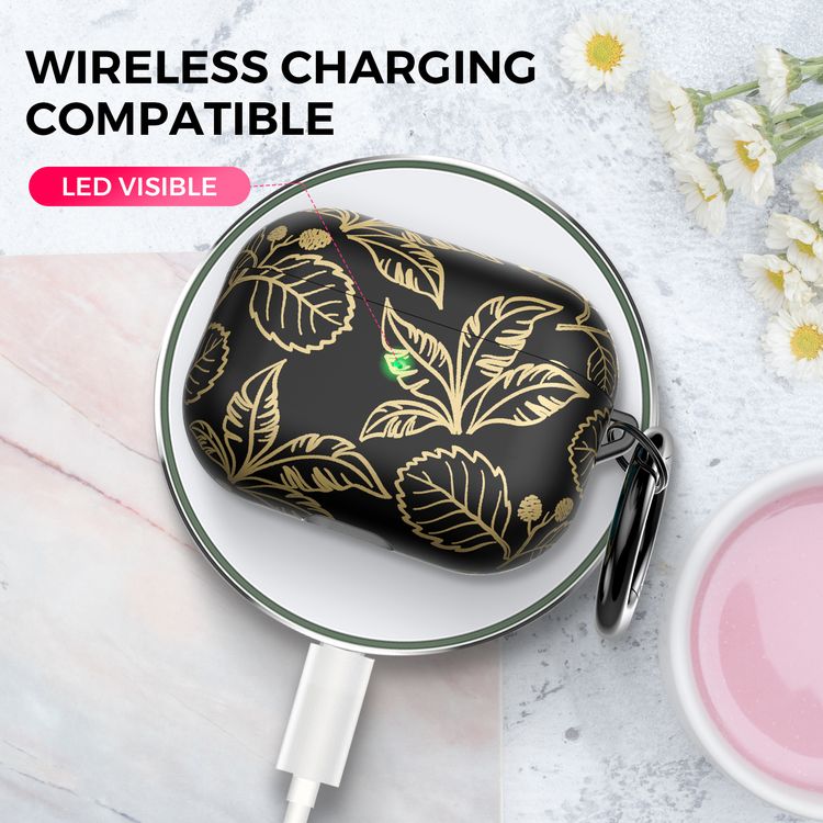 AhaStyle Premium TPU IMD Patterns Case with Anti-Lost Ring Compatible for AirPods Pro, Scratch Resistant, Shock Absorption, Drop Protection, & Dustproof Protective Hard Shell