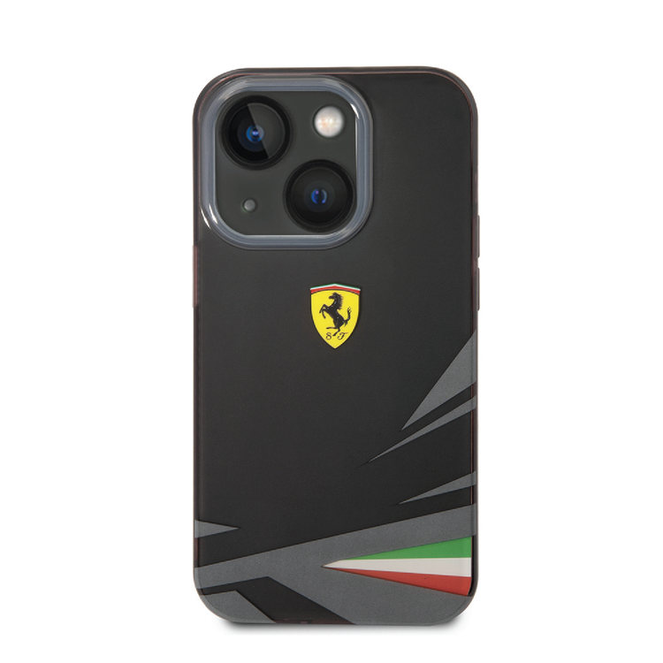 Ferrari PC/TPU Case with Double Layer Print iPhone 14 Compatibility - Black