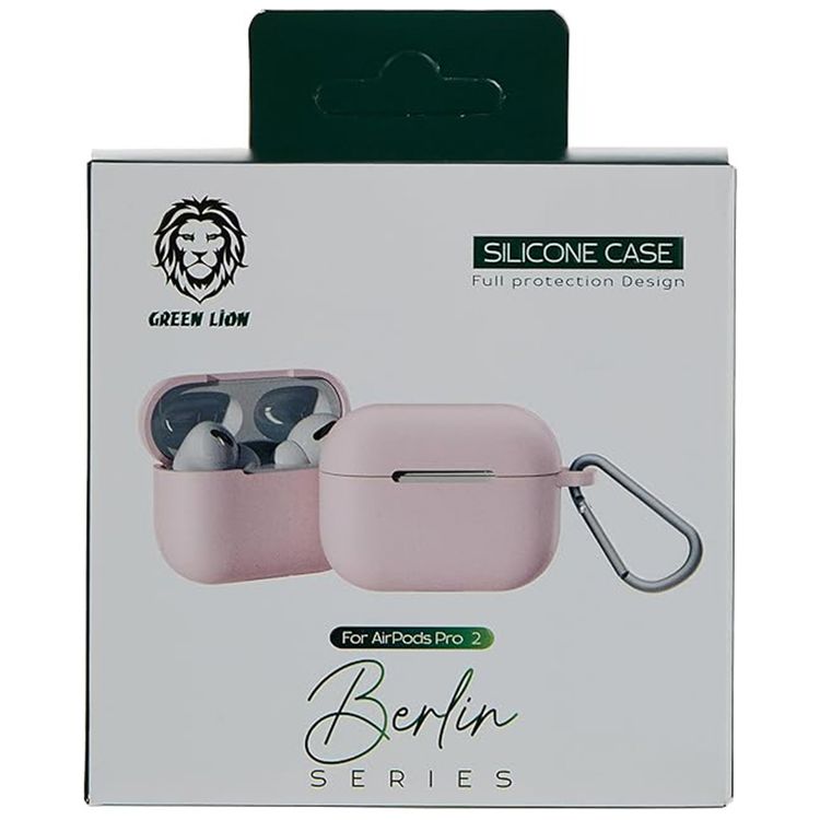 Green Lion Berlin Series Silicone Case for Airpods Pro 2 with Full Protection Design, Slim & Lightweight, Anti Fingerprints, Anti Scratch, Premium Quality, Unique Design - Pink