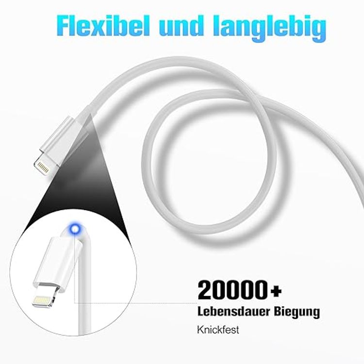 Apple USB-C to Lightning Cable 1m ; tangle free, lightweight, fast charging - White