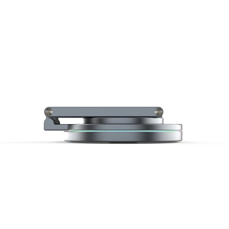 Porodo Rotating Base Three-Device Wireless Charger with 15W Wireless Output, Folding Design, Fast Charging, Type-C Input Interface, Lightweight & Portable - Gray