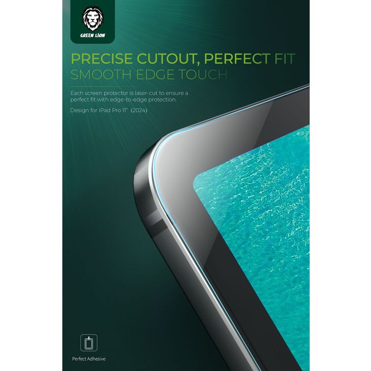 Green Lion iPad Screen Guard for iPad Pro 11", Oleophobic Coating, Precise Cutouts, Anti-Fingerprint, Anti-Scratch, Drop Protection - Clear
