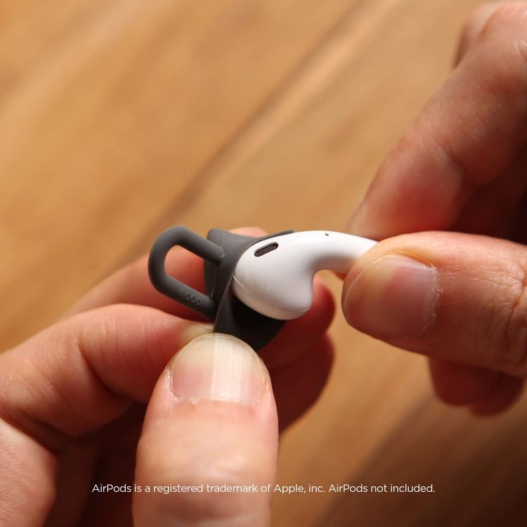 إيلاجو وسادة أذن من السيليكون لأجهزة ابل ايربودز من الجيل 1/2 ، حجمان ، سيليكون ممتاز ، تحافظ على أمانها وثباتها ، أسود