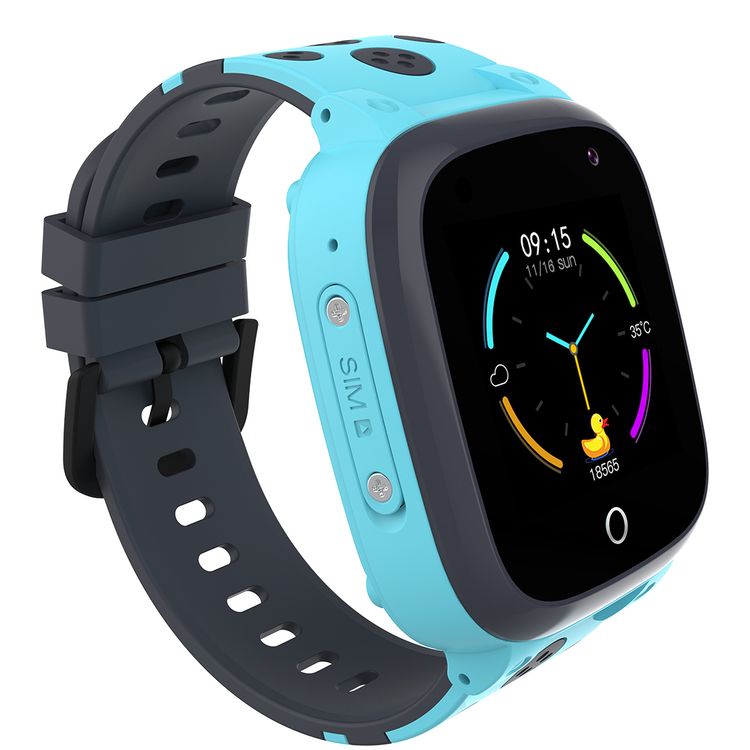 Porodo Kids 4G Smartwatch with Video Calling, 2 Days Working Time, Touch Screen, Count Steps, Body Temperature, Nano Sim Slot, 650mAh Battery - Blue