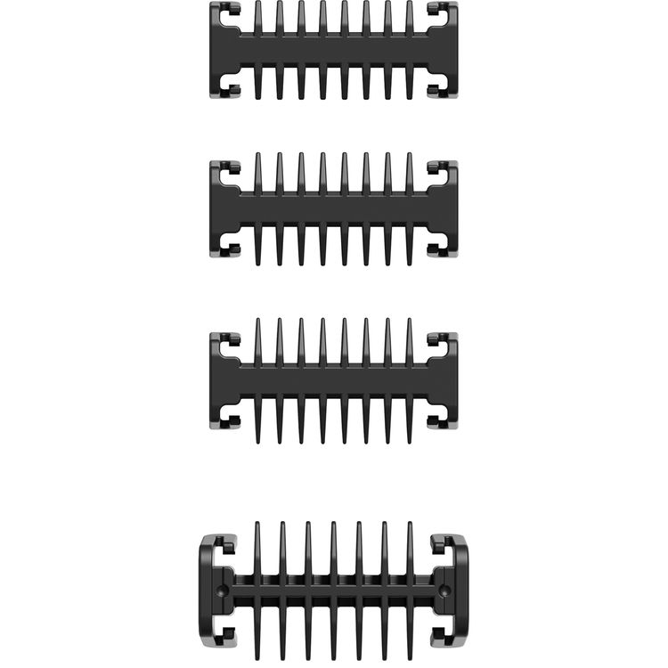 Porodo Shapetrim Dual-Blade Trimmer with Wet & Dry Shaving, 600mAh Battery, Secure Travel Lock, 5W Rated Power, 1, 2, 3 & 4mm Combs Included, 2 Hours Working Time, USB-C Fast Charging - Black