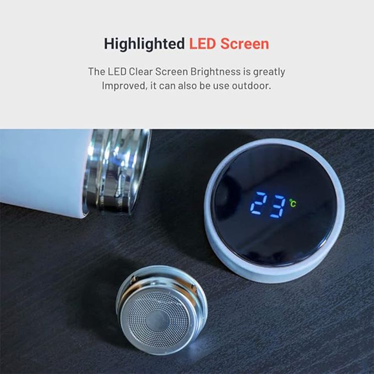 Porodo Smart Water Bottle with Temperature Indicator, 500ml Capacity, Temperature Sensor, LED Touch Sensitive Display - Blue
