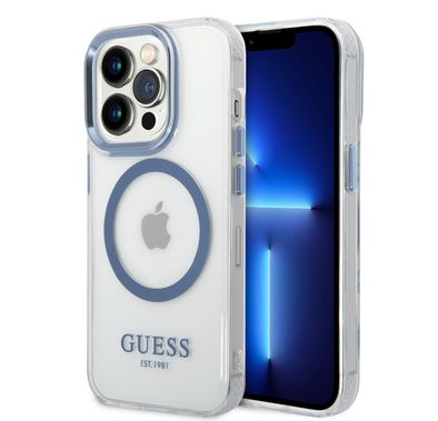 Guess Magsafe Compatibility Transparent Outline iPhone 14 Pro Compatibility - Blue