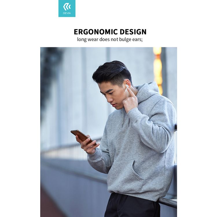 Devia 351075-WH Joy A10 Series TWS Wireless Earphone Bluetooth Version V5.1 - White