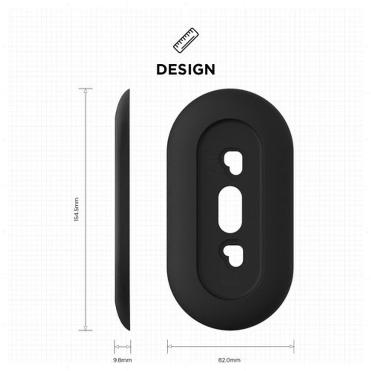 Elago Wall Plate Designed for Google Nest Hello Wall Plate Compatible with Google Nest Hello Smart Wi-Fi Video Doorbell, Use with Adjustable Wedge - Black