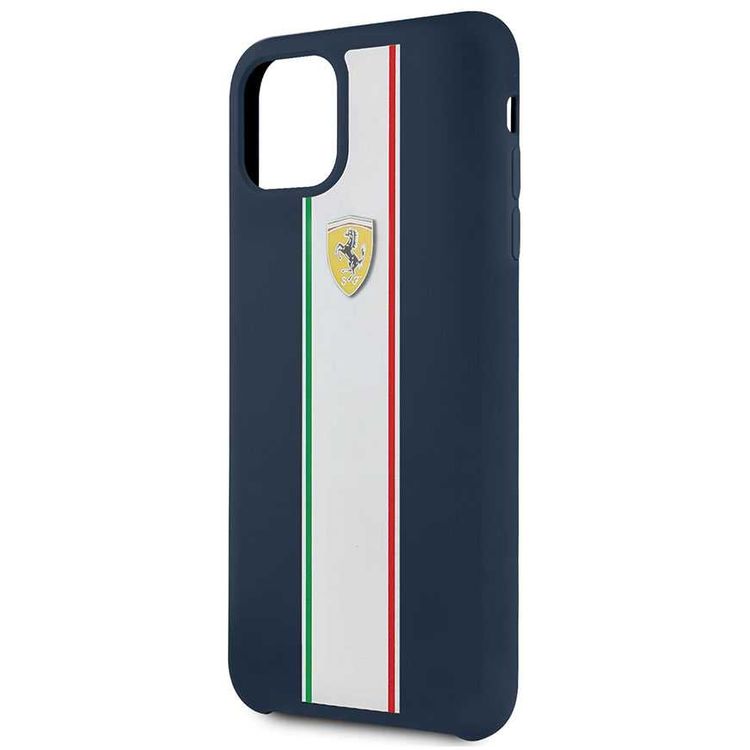 CG MOBILE Silicone Phone Case On Track & Stripes Compatible for iPhone 11 Pro Max (6.5") Drop Protection Mobile Case Officially Licensed - Navy