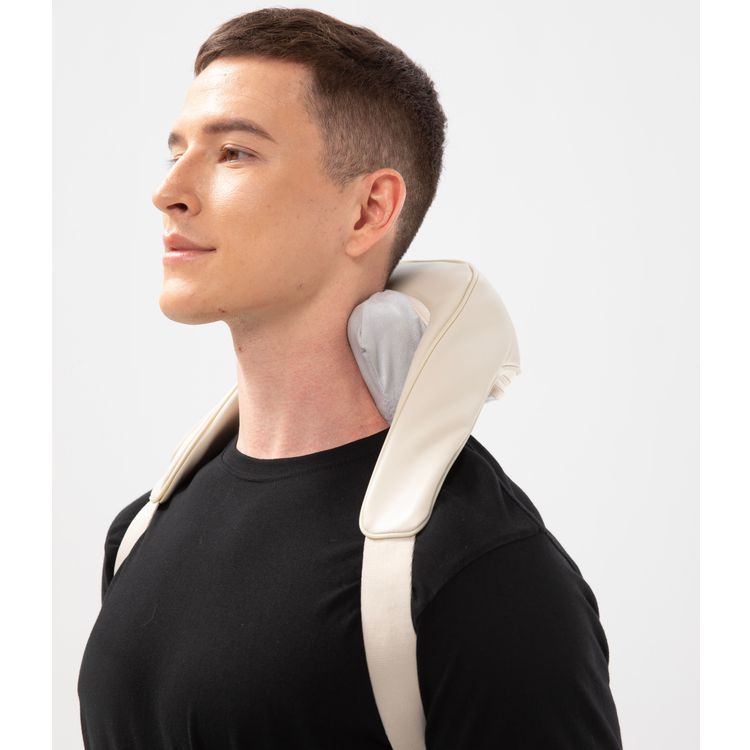 Porodo Neck & Shoulder Kneading Massager With Heat Compress, Voltage 5V DC, Bionic 5D Kneading Technology,  10 Minutes (Auto Shut-Off) - White