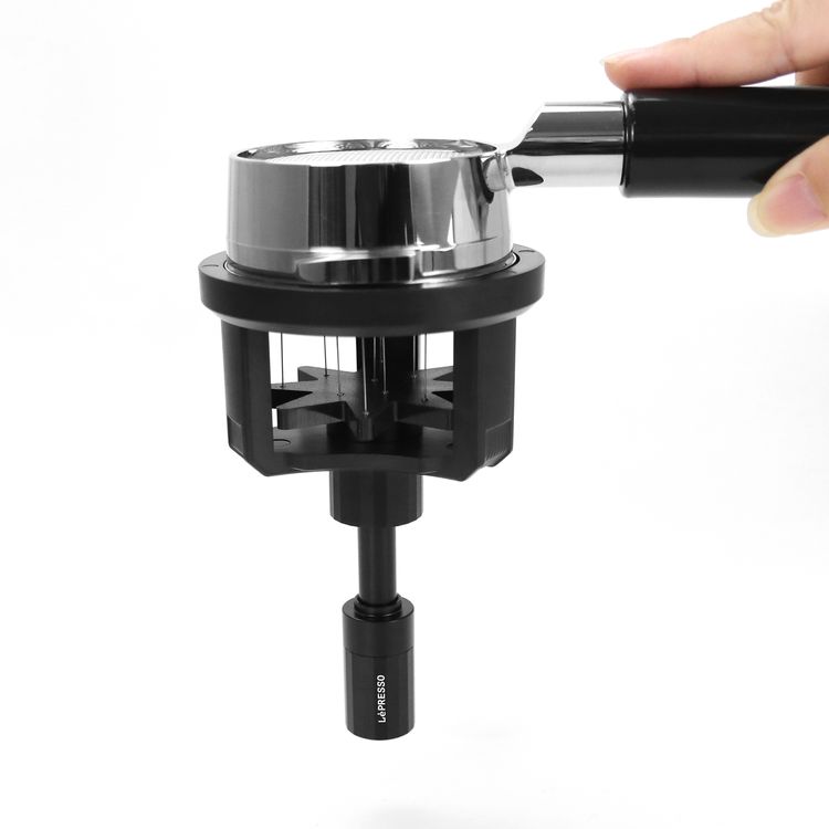 LePresso WDT Coffee Distributor Tool, Alloy, ABS Plastic Material, Stainless Steel Needle, Compatible with 58mm Portafilter, Compact & Portable Design - Black