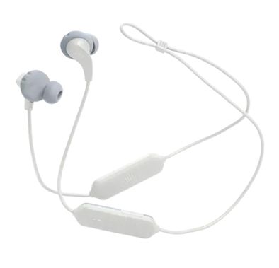 JBL Endurance Run 2 Wireless Sport Headphones, IPX5 , Bluetooth 5.0, Built-in Microphone, Remote control in cable - White