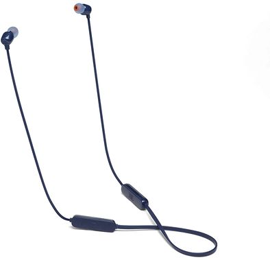 JBL T115BT سماعة أذن لاسلكية ، صوت جهير نقي ، بطارية 8 ساعات مع شحن سريع ، اتصال متعدد النقاط ، 3 أزرار للتحكم عن بعد مع ميكروفون - ازرق