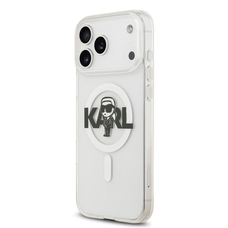 Karl Lagerfeld MagSafe IML Case with Karl Sketch for iPhone 17 Pro Max, Slim Profile, Lightweight Design, Easy Snap-On, Comfortable Grip, Sustainable Packaging, Drop Protection - Transparent