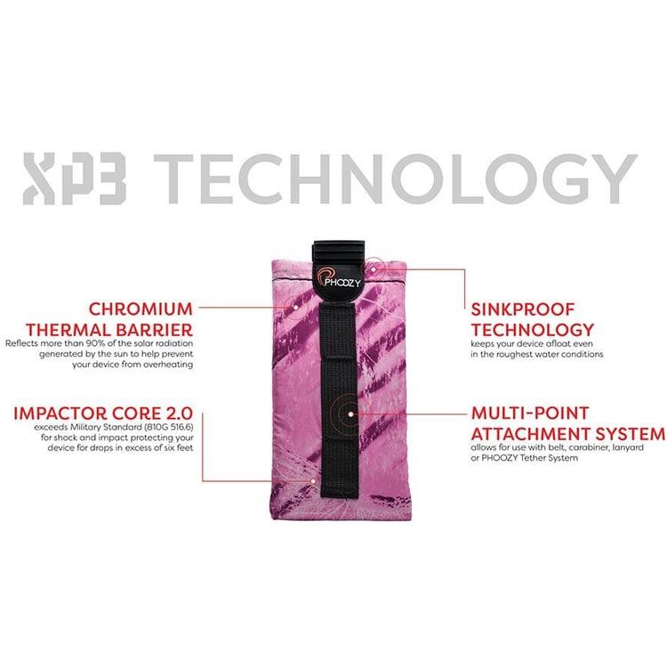 Phoozy XP3 Realtree Series Thermal Mobile Phone Case Capsule with Internal Stash Pocket, Weatherproof Pouch, Floating Case Bag, Multi Attachment Strap Pink-Medium
