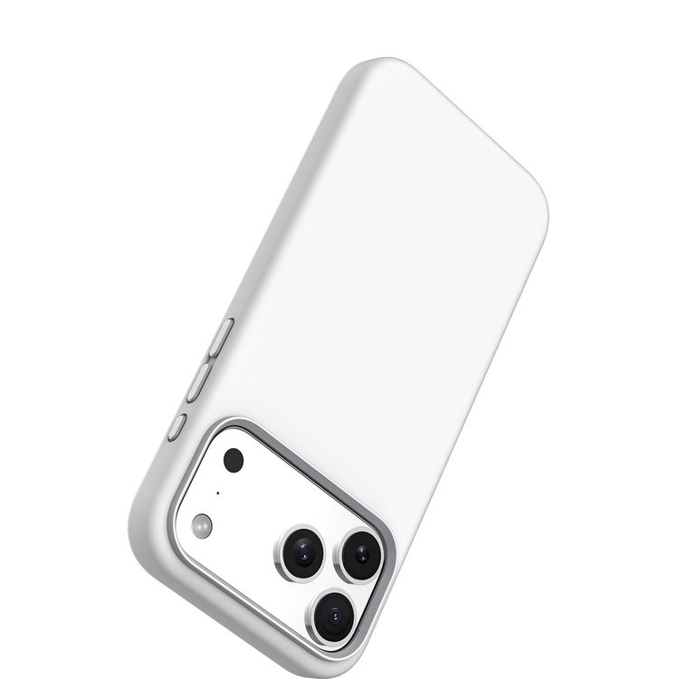 Levelo Iris MagSafe Liquid Silicone Case for iPhone 17 Pro Max, Strong Magnets, Drop-Tested, Aluminum Alloy Frame for Camera & Buttons, Shock-Resistant Bumper, Premium Silicone Grip - Silver