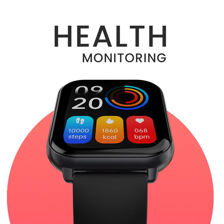 HiFuture Zone2 Smart Watch with 1.96" IPS Display, Up to 7 Days Battery Life, IP68 Waterproof, Health Monitoring, Activity Tracking, Wireless Calling - Black