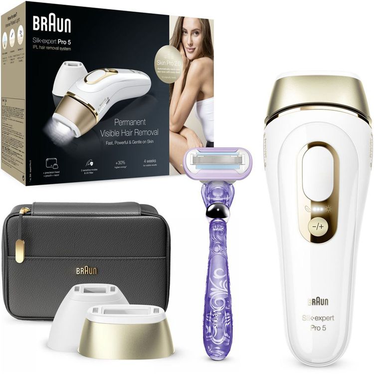 Braun Silk-expert Hair Removal System with 3 Extras - White