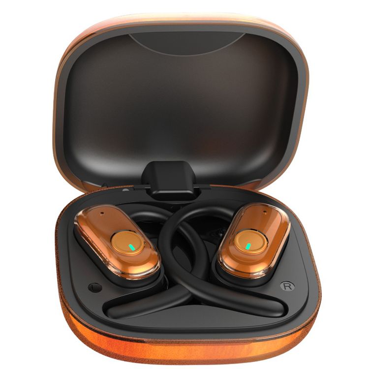 Green Lion CATANIA Open-Ear Earbuds with Smart Touch Control, Dual-Mic ENC, Type-C Charging, IPX5 Water Resistance Level, Open-Ear Comfort, Liquid Sand Design - Orange