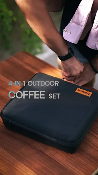 LePresso 4-in-1 Outdoor Coffee Set with Drip Coffee, Grinder & Water Boiler in UAE | Silver Color | (LP4IN1OCFFSSL)