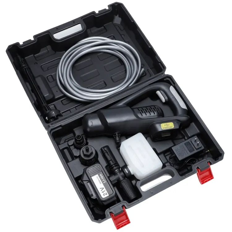 Porodo 6-in-1 Car Washing Machine Brushless with Speed Control, Multi-Functional Spray Tip, 3-Point Water Connection, Adaptable Pressure - Black