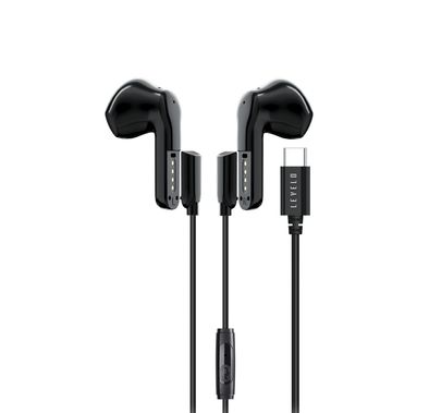 Levelo 2-in-1 TWS & Wired Earphones with Environment Noise Reduction, Up to 4 Hours Play Time with Bluetooth Mode, 12mm Speaker Unit, Smart Sleep Mode, Ergonomic Design, Touch Control, Clear Audio - Black