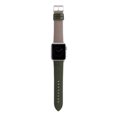 Viva Madrid Montre Duo Crafted with Genuine Artisan Leather Strap Compatible for Apple Watch 42/44mm - Fit & Comfortable Replacement Wrist Band - Sweat Resistant - Green/Beige