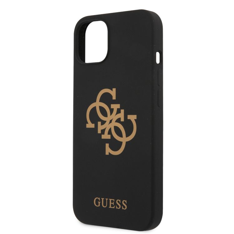 CG MOBILE Guess Liquid Silicone Case Big 4G with Logo Print Compatible for iPhone 13 (6.1") Anti-Scratch, Easy Access to All Ports, Shock Absorption