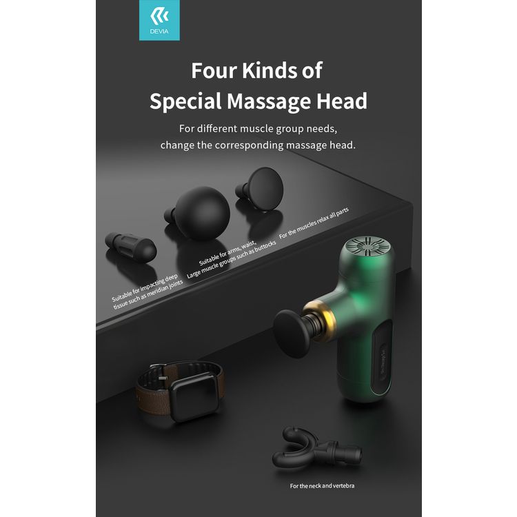 Devia 359651-DGN Mini Fascia Massager { Brushless Motor } 2000mah 25W - Dark Green