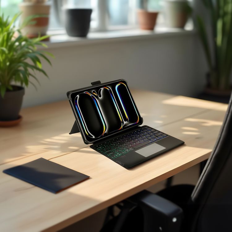 جراب لوحة مفاتيح ذكية عالمية من جرين ليون عربي وإنجليزي، عمر البطارية يصل إلى 80 ساعة، مدى يصل إلى 10 أمتار، باللون الأسود