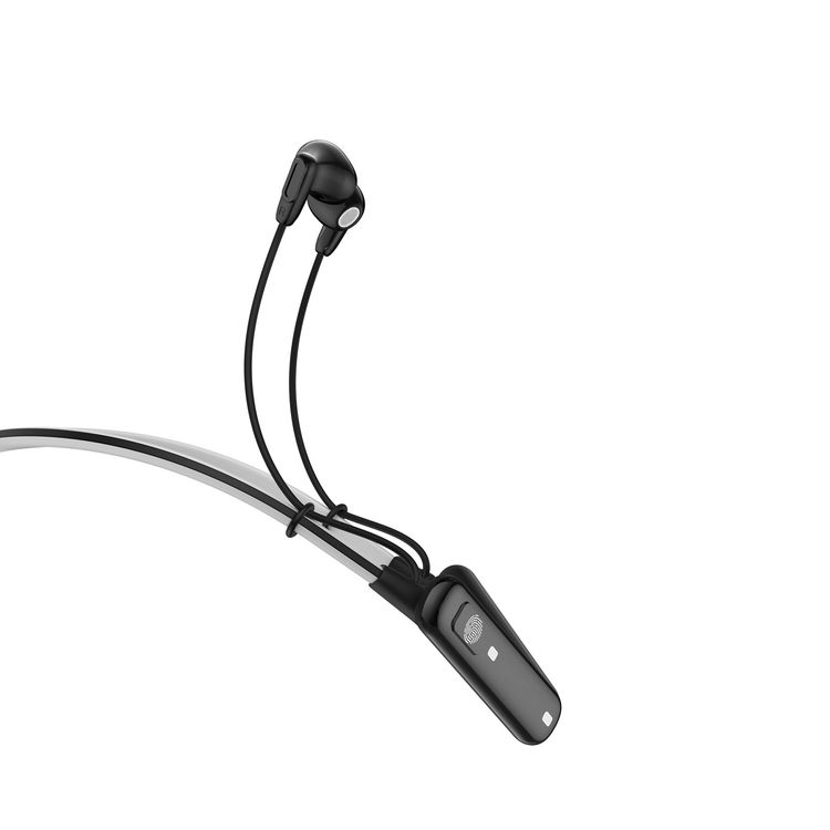 Powerology Voix ENC Neckband Earphones with Dual Microphone, 10mm Speakers, 500mAh Battery, Low Latency Audio, Secure Magnetic Earbuds, Hi-Fi Sound, Sweat & Water Resistant, Up to 60 Hours Play & Talk Time - Black