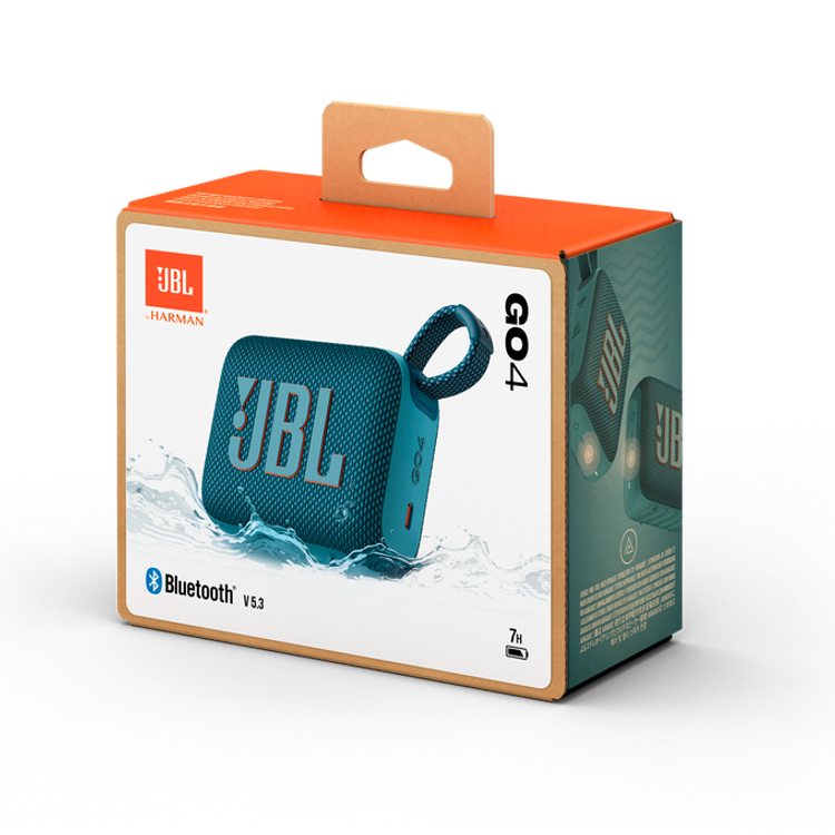 JBL Go4 Portable Wireless Speaker, 7 Hours Music Play Time, Water Proof & Dust Proof, Bluetooth Version 5.3, Rechargeable Battery, Vibrant Color Options, JBL Pro Sound - Blue
