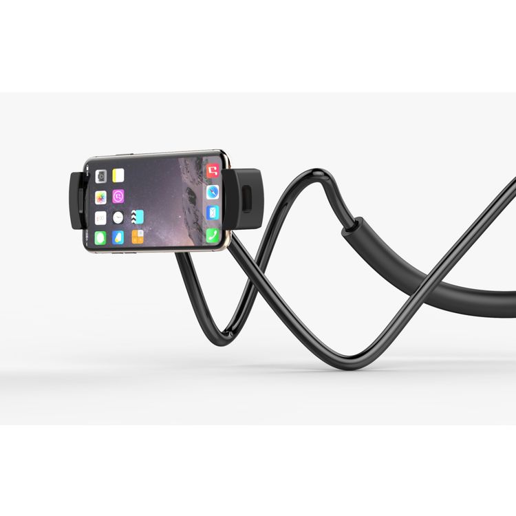حامل كسول من غرين مثبت على الرقبة بزاوية 360 درجة (4 بوصة - 13بوصة) حامل هاتف ذكي قابل للدوران مجانًا ، حامل سيلفي معلق على الرقبة قابل للتمدد ، مضاد للصدمات ، مشدود وقوي -