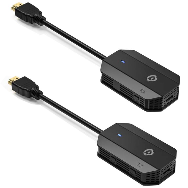 Powerology Wireless HDMI to HDMI Adapter for Audio & Video with 30m Transmission Range, ABS Material, 1080P Resolution, Low Latency, Plug and Play - Black