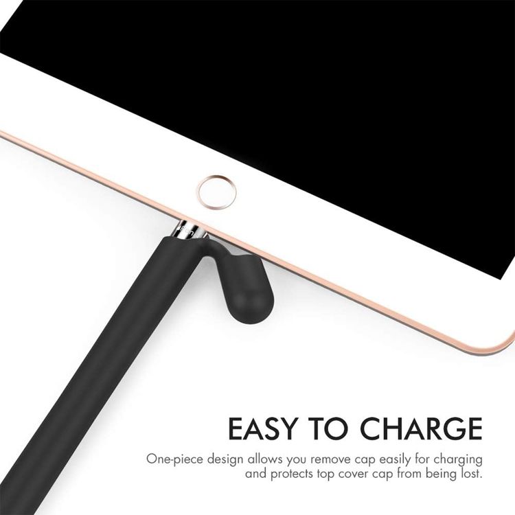 Ahastyle Premium Silicone Anti-Slip Sleeve Protective Cover Skin Compatible for Apple Pencil - Scratch & Dirt Resistance Lightweight Silicone Pen Case - Black