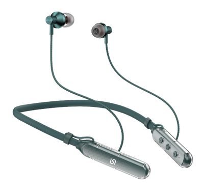 Porodo Soundtec SV Pro Neckband Earphones ENC with 5 Voice Effect Modes, Magnetic Earbuds, 250mAh Battery Capacity, Up to 30 Hours Playtime - Green
