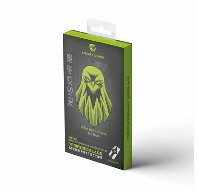 Liberty Guard Matte Full Cover Rounded Edge Screen Protector for iPhone 11 Pro Max with Dust Filter, Anti Shock & Anti Impact - Black