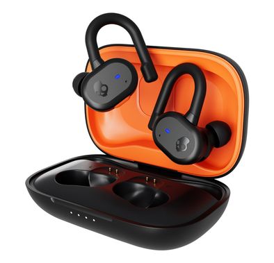 Skullcandy Push Active True Wireless in-Ear Earbuds, Call, Track & Volume Controls, Dual Noise-Reducing Microphones, 44 Hours Total Battery Life, 6 mm Driver Diameter - Black/Orange