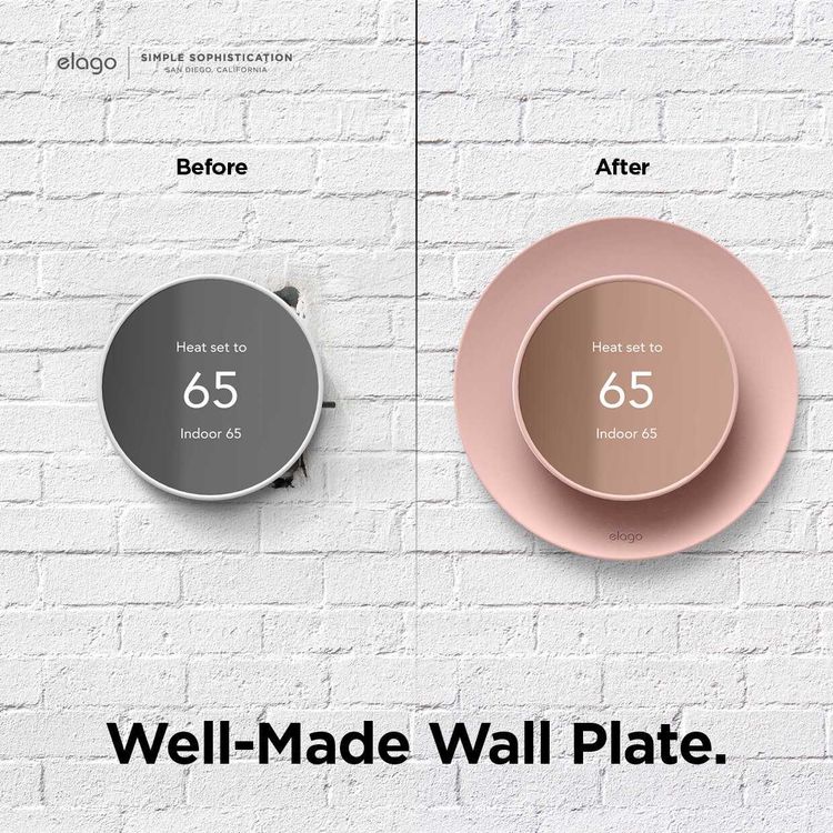Elago Satellite Wall Plate Cover Plus for Nest Thermostats 2020 - Sand Pink