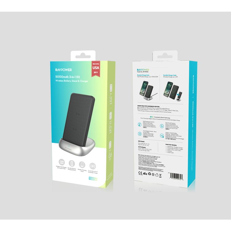 Wireless Charging Power Bank RAVPower RP-PB106-BK Power Bank - Black