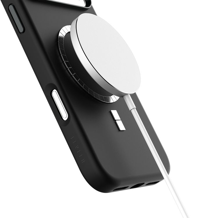 Levelo Iris MagSafe Liquid Silicone Case for iPhone 17 Pro Max, Strong Magnets, Drop-Tested, Aluminum Alloy Frame for Camera & Buttons, Shock-Resistant Bumper, Premium Silicone Grip - Black