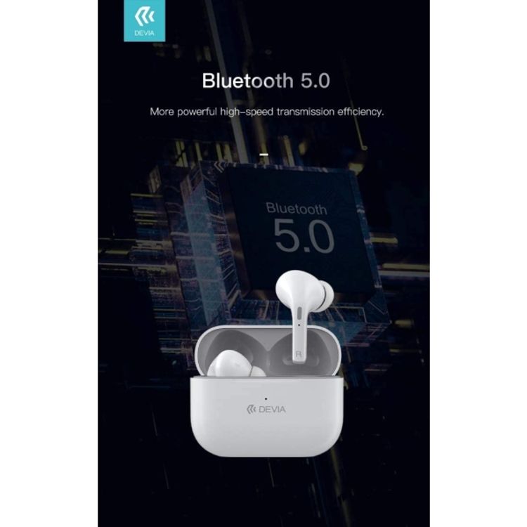 Devia Joy A5 Series TWS Wireless Earphone with Touch Operation - Pure HI-Fi Quality Sound - 5-Hours Playtime - Ergonomic Design Portable Bluetooth 5.0 Headset - White