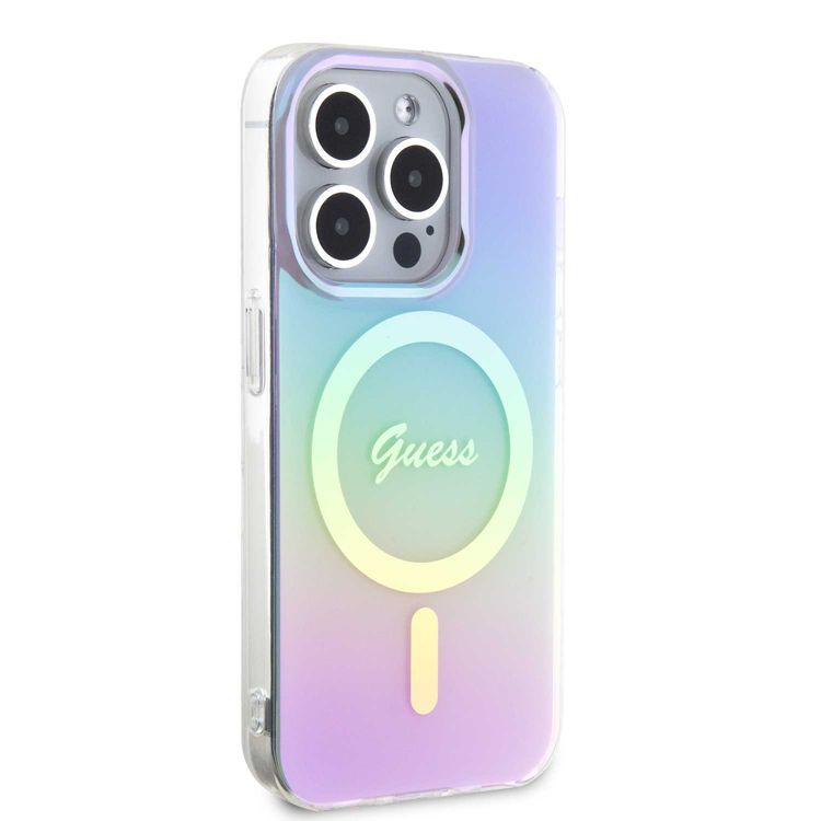 Guess IML Magsafe Case  - Purple - iPhone 15 Pro