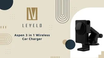 Shop Levelo Aspen 3 in 1 Wireless Car Charger in UAE |  Strong Magnets - Black Color | (LVLS31CCBK)