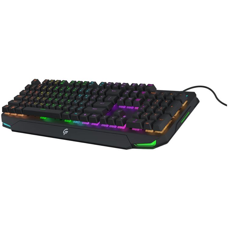 Porodo Gaming Mechanical Gaming Keyboard Ultra with Rainbow Lighting and Aluminium Panel - Black