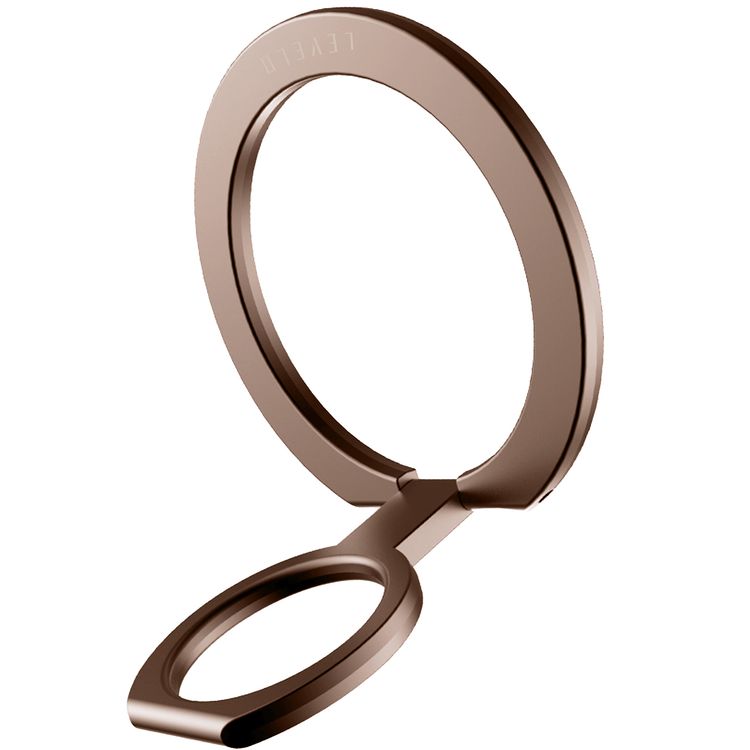 Levelo Lucca Magsafe Phone Ring Holder, Metal, MagSafe Compatible, 180° Foldable Angle - Desert Titanium